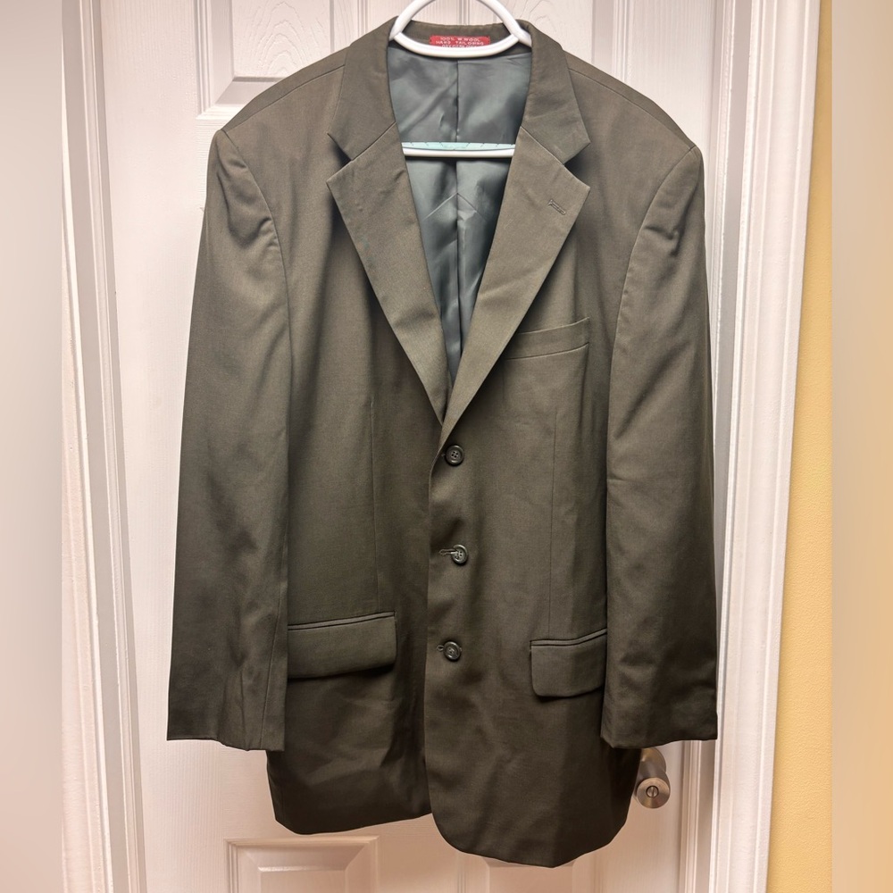 Cordovan & Grey Ltd. Men’s Wool Suit Blazer – Dark Green (Size 44R)